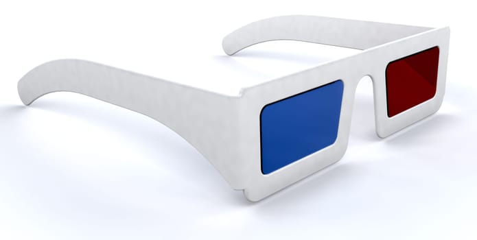 3d render of a pair of 3d movie cinema glasses