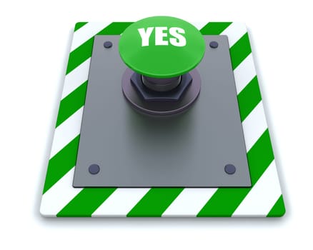 3d render of push button with symbol