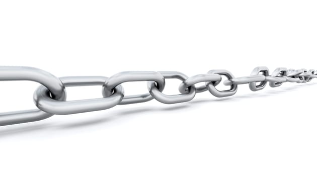 3d render of a chain isolated on white