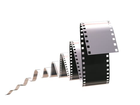 3D render of a film strip