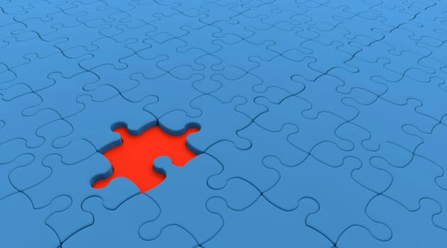 3D RENDER OF JIGSAW PUZZLE