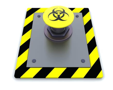3d render of push button with symbol