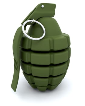3D render of a traditional hand grenade