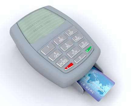 3D render of a credit card machine