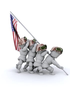 3d render of marine corps war memorial