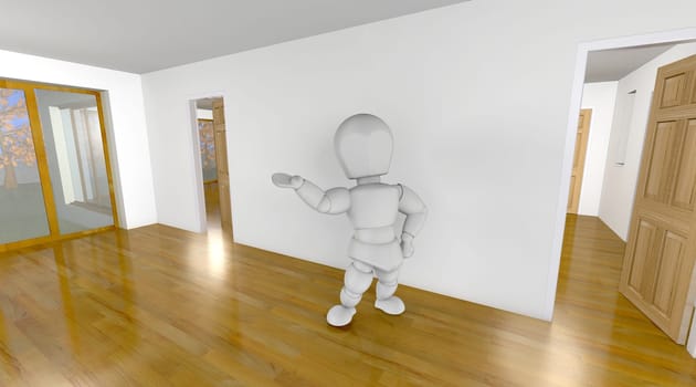 3d render of a realtor showing a property