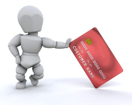 Someone stood with a generic credit card