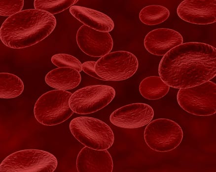 3d render of blood cells and bacteria in an artery