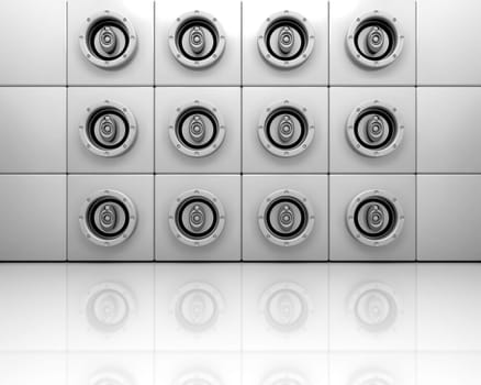 Wall of speakers