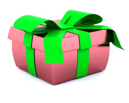 3D Render of a Christmas Gift Isolated on white