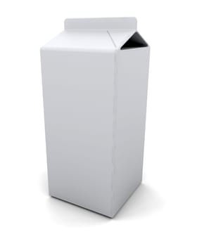 3D render of a blank milk carton