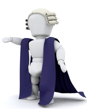 3d render of a lawyer pointing addressing the court
