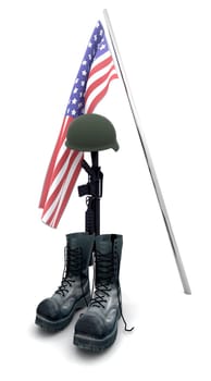 3d render of fallen soldier tribute