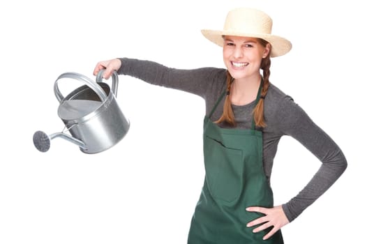 Gardener with a watering can