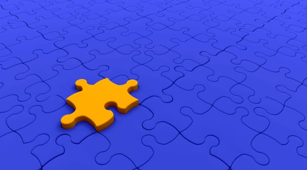 3D render of a jigsaw puzzle