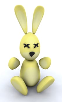 3D render of an Easter bunny