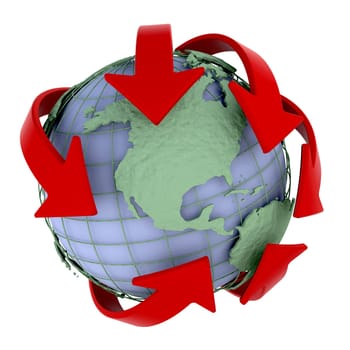 3d render of a globe depicting global networking and distribution
