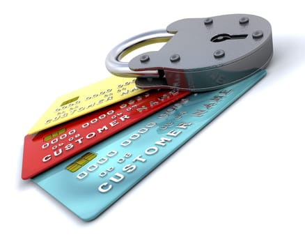 Padlock on generic credit cards
