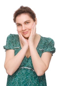 happy woman without isolated