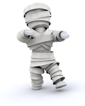 3d render of a man in halloween mummy costume