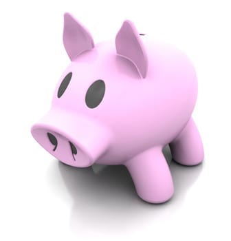 3d render of a traditional pink piggy bank