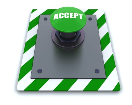 3d render of push button with symbol