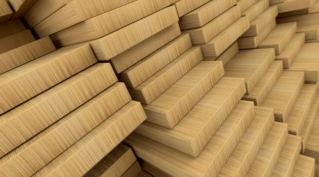 3d render of wooden planks