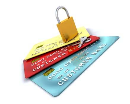 Padlock on generic credit cards