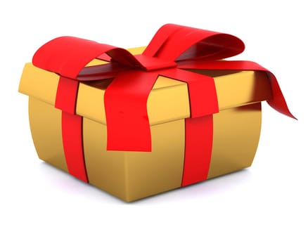 3D Render of a Christmas Gift Isolated on white