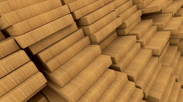 3d render of wooden planks