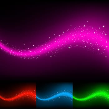 Abstract sparkle background in four different colour versions