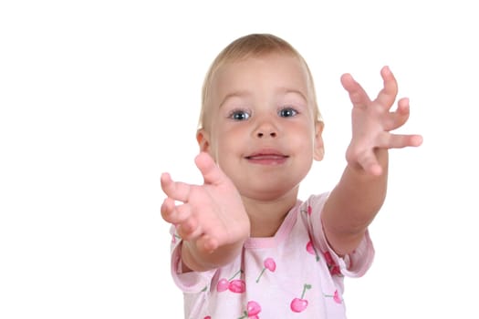 baby with hands to you