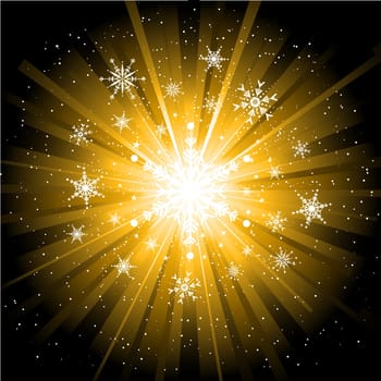 Snowflakes and stars Christmas background