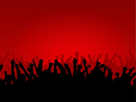 Silhouette of an excited audience