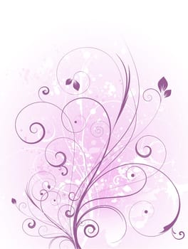 Abstract floral design on grunge background