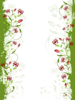 Decorative floral grunge border