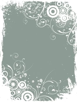 Abstract floral design on grunge background