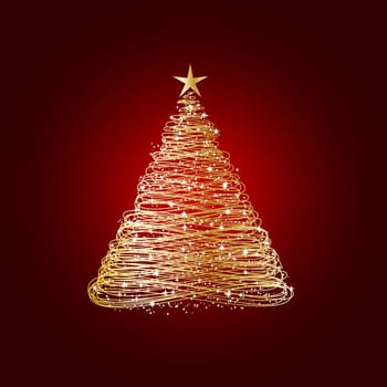 Golden Christmas tree
