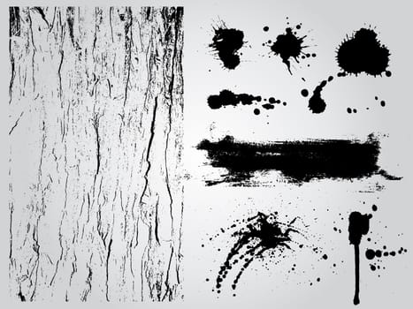 black and white grunge design elements