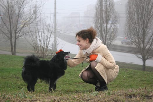 girl with dog