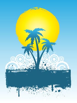 Grunge palm tree background