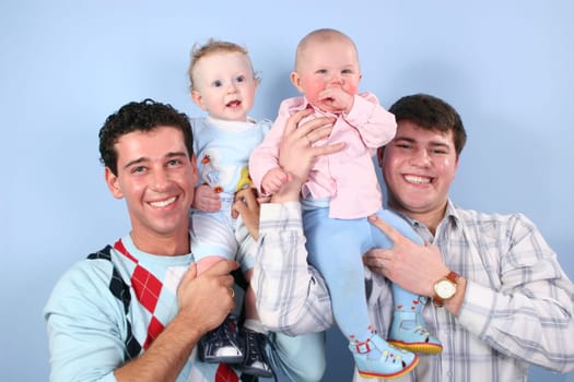 babies on fathers shoulders