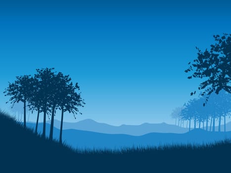 Landscape scene at night