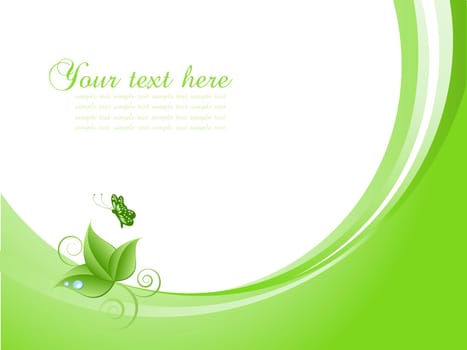 Nature themed background with butterfly