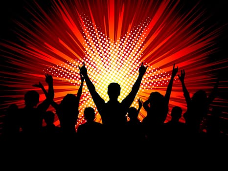 Silhouette of an excited audience