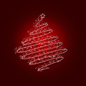 Scribbled Christmas tree background