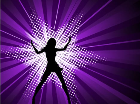 Sexy female on starburst background
