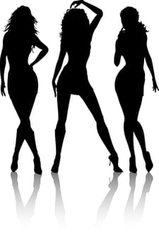 Silhouettes of sexy females