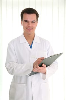 doctor with paperboard