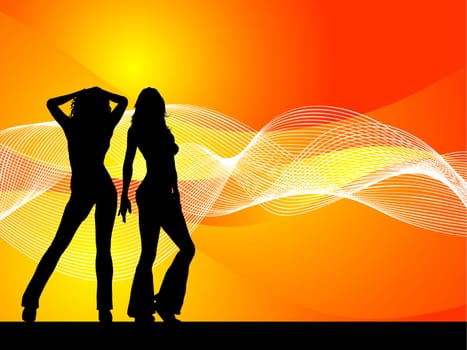 Silhouettes of sexy females